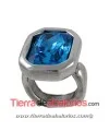 Anillo Ajustable Octogonal 24x19mm, Plateado