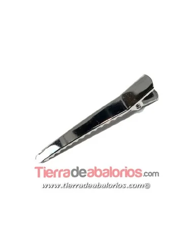 Pinza para Pelo 40x7mm, Plateado Nikelado Pinza para Pelo 40x7mm, Plateado Nikelado