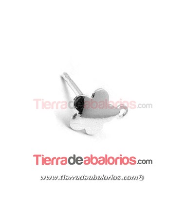 Pendiente Flor 7mm, Plata de Ley