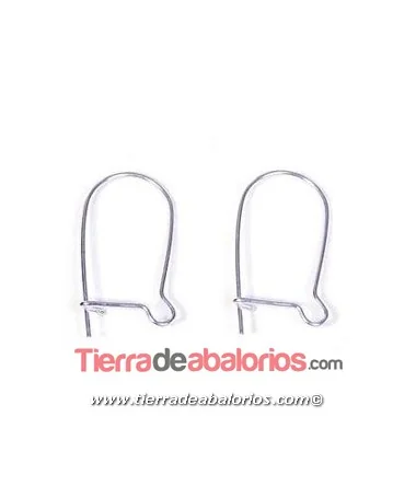 Pendiente Hippy Cerrado 14x8mm, Plateado