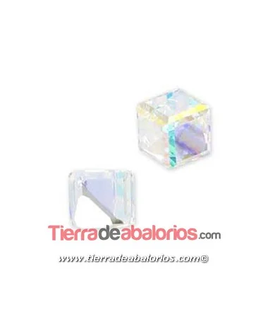 Cubo Swarovski Base Plana 6mm, Cristal AB Cubo Swarovski Base Plana 6mm, Cristal AB