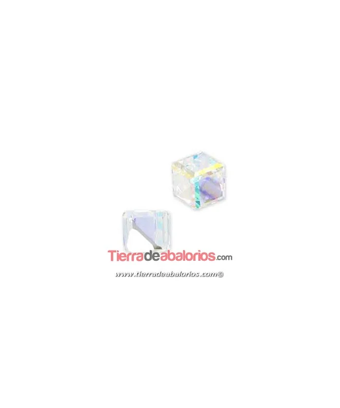 Cubo Swarovski Base Plana 6mm, Cristal AB