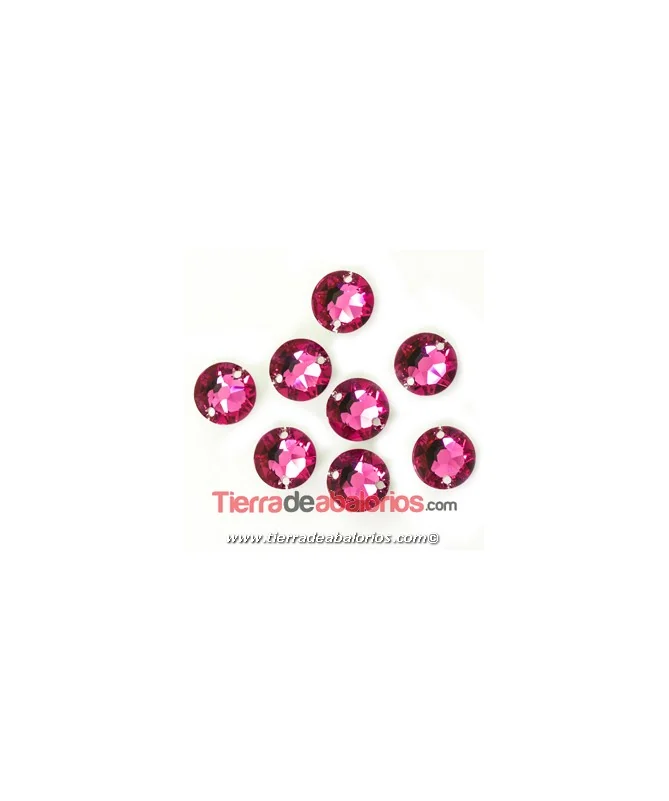 Xirius Swarovski Base Plana 10mm, Fucsia