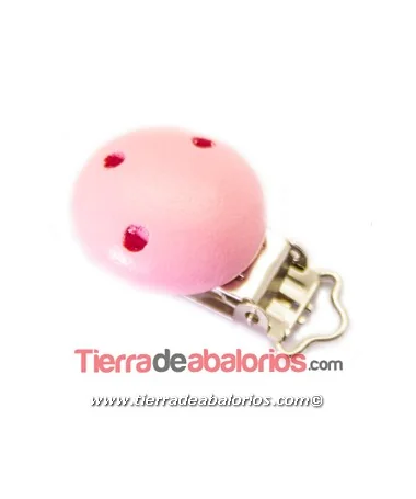 Pinza Chupetero 46x30mm Madera Rosa Pinza Chupetero 46x30mm Madera Rosa