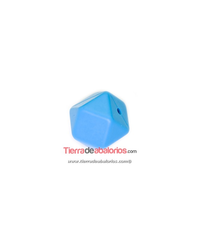 Hexagono Silicona 16mm Agujero 2mm, Azul