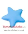 Estrella de Silicona 36x36mm Agujero 2mm, Azul Pastel