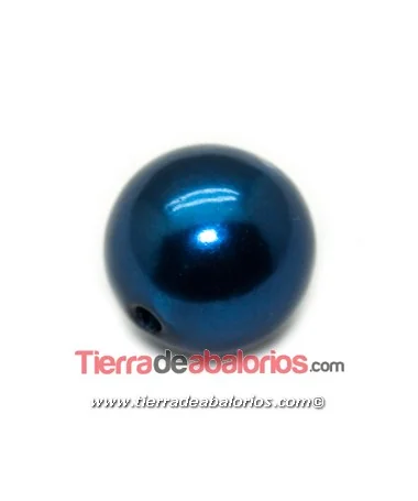 Resina Bola 12mm Agujero 1,8mm Azul Oscuro Metalizado