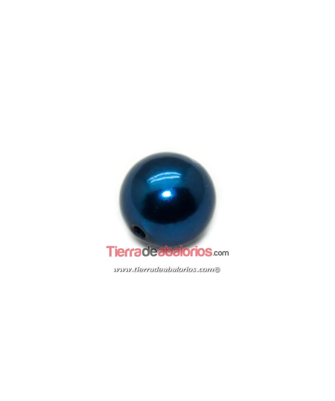 Resina Bola 12mm Agujero 1,8mm Azul Oscuro Metalizado
