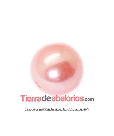Resina Bola 12mm Agujero 1,8mm Rosa Pastel Nacarado