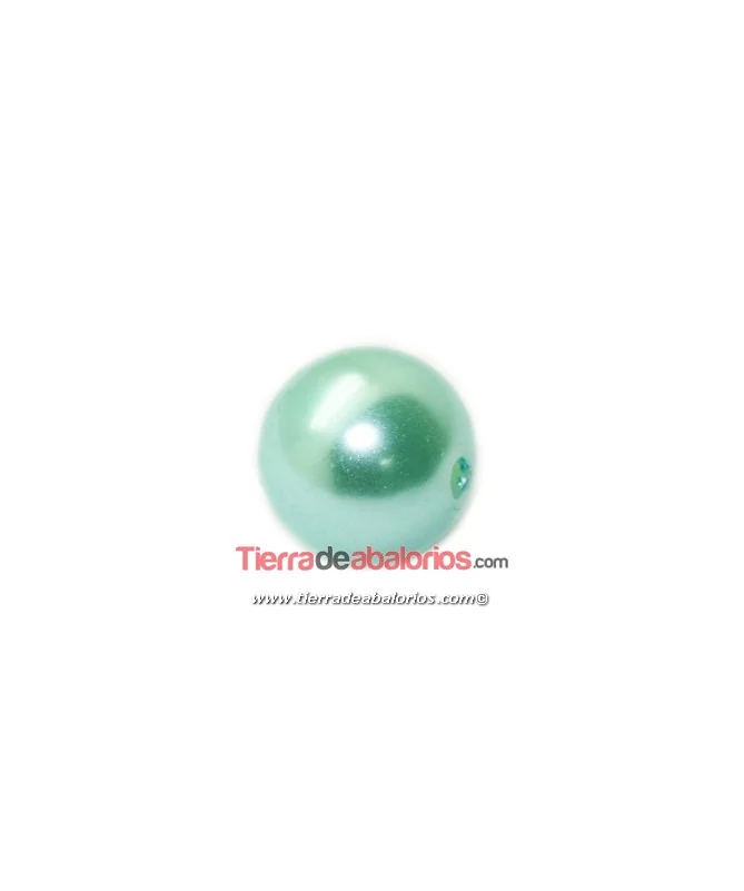 Resina Bola 12mm Agujero 1,8mm Turquesa Pastel Nacarado