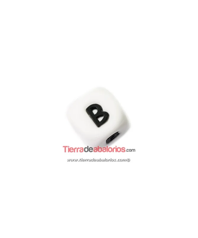 Cubo de Silicona Blanco 12mm Agujero 2mm, Letra B