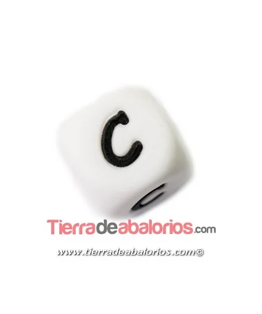 Cubo de Silicona Blanco 12mm Agujero 2mm, Letra C