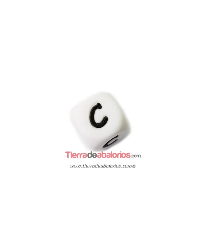 Cubo de Silicona Blanco 12mm Agujero 2mm, Letra C