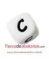 Cubo de Silicona Blanco 12mm Agujero 2mm, Letra C