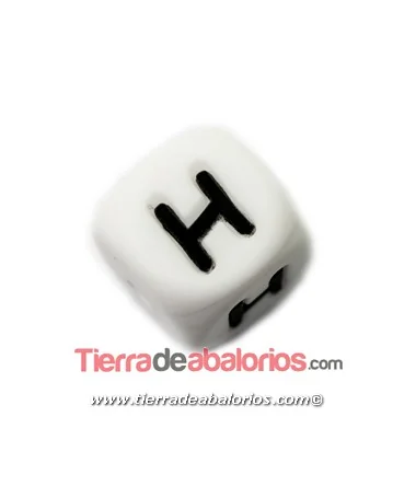 Cubo de Silicona Blanco 12mm Agujero 2mm, Letra H