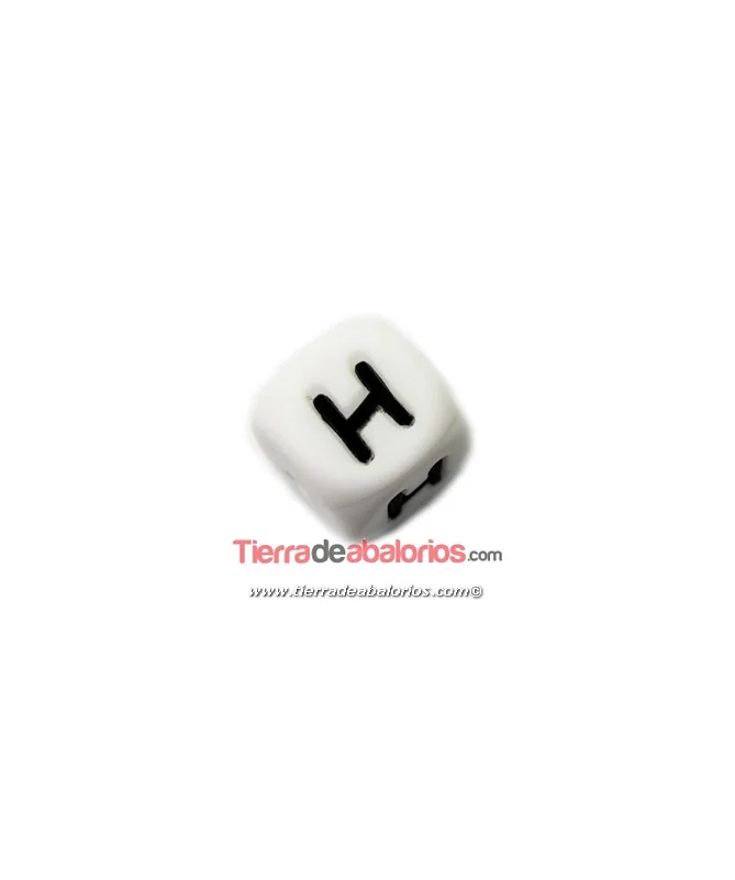 Cubo de Silicona Blanco 12mm Agujero 2mm, Letra H