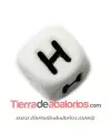 Cubo de Silicona Blanco 12mm Agujero 2mm, Letra H