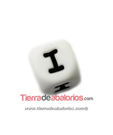 Cubo de Silicona Blanco 12mm Agujero 2mm, Letra I