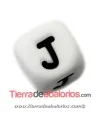 Cubo de Silicona Blanco 12mm Agujero 2mm, Letra J