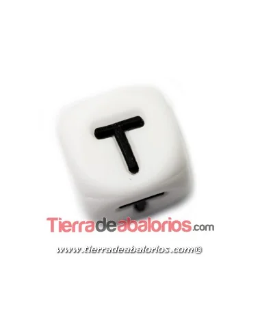 Cubo de Silicona Blanco 12mm Agujero 2mm, Letra T