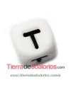 Cubo de Silicona Blanco 12mm Agujero 2mm, Letra T