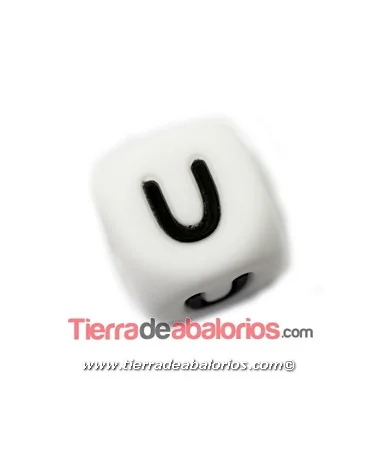 Cubo de Silicona Blanco 12mm Agujero 2mm, Letra U