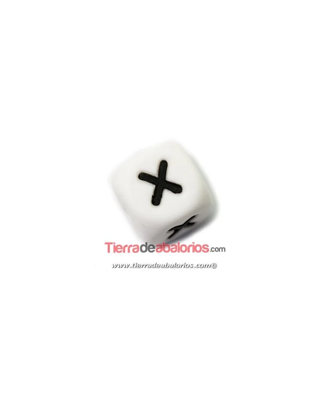 Cubo de Silicona Blanco 12mm Agujero 2mm, Letra X