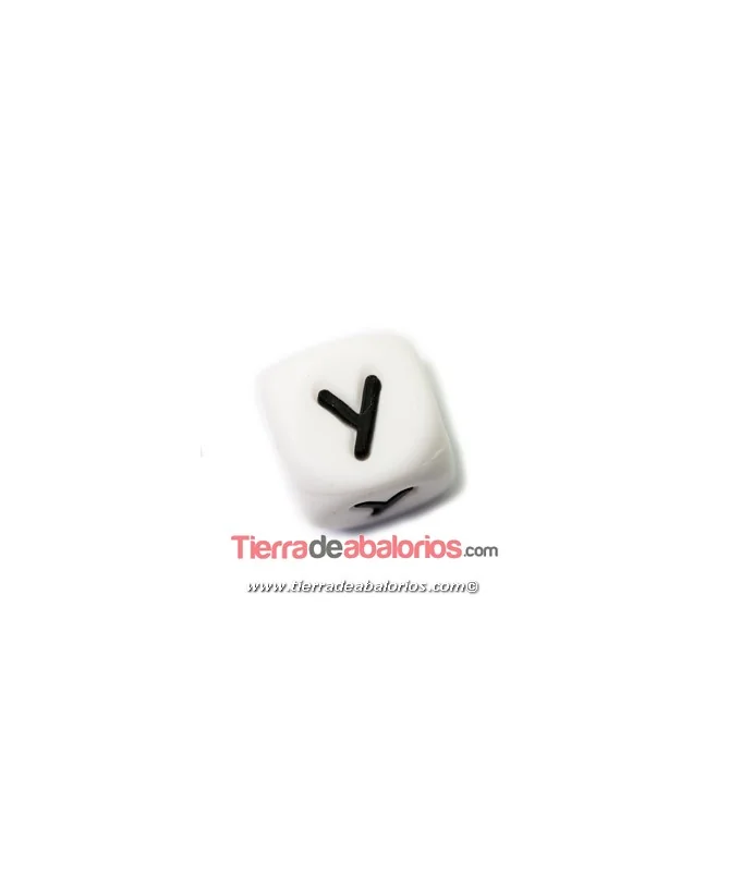 Cubo de Silicona Blanco 12mm Agujero 2mm, Letra Y