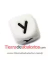 Cubo de Silicona Blanco 12mm Agujero 2mm, Letra Y