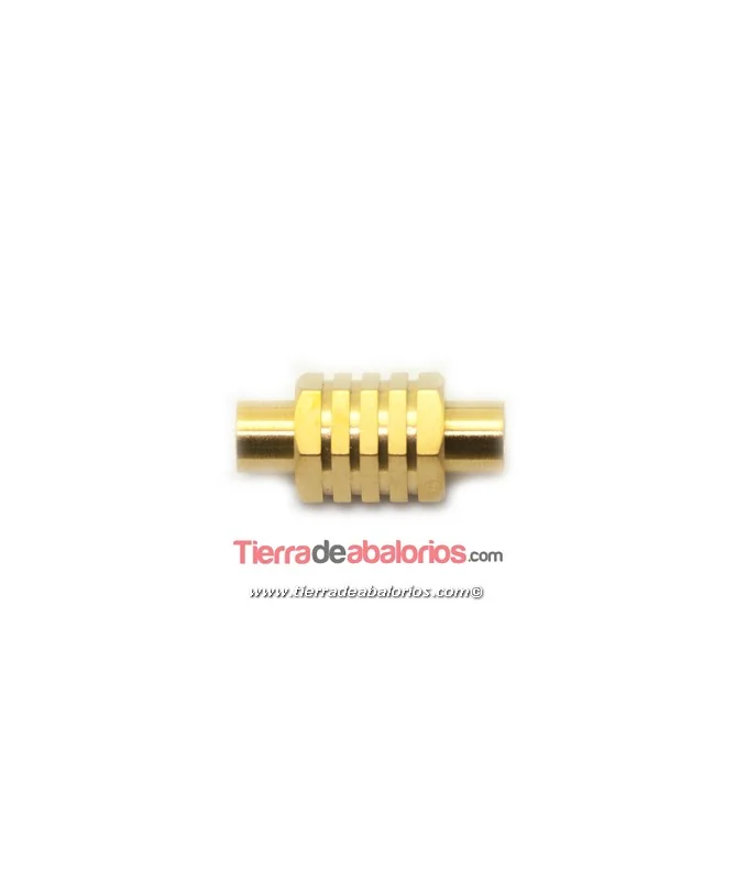 Cierre de Acero con Imán 20x9mm Agujero 4mm, Dorado Matizado