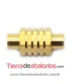 Cierre de Acero con Imán 20x9mm Agujero 4mm, Dorado Matizado