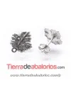 Pendiente Hoja 13x12mm, Plateado Mate