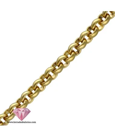 Cadena Eslabón Rulot 5mm, Baño de Oro Mate (20cm) Cadena Eslabón Rulot 5mm, Baño de Oro Mate (20cm)