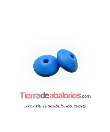 Rondel de Silicona 12x7mm Agujero 2,5mm, Azul Rondel de Silicona 12x7mm Agujero 2,5mm, Azul