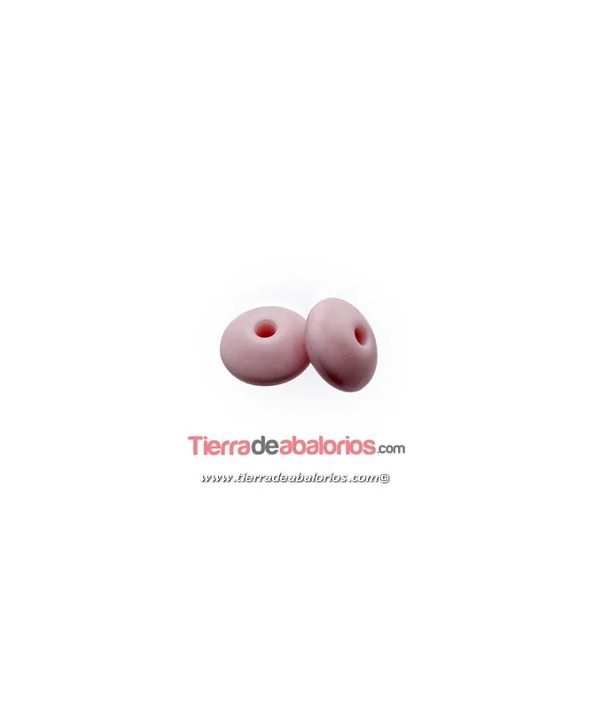 Rondel de Silicona 12x7mm Agujero 2,5mm, Rosa Bebé Rondel de Silicona 12x7mm Agujero 2,5mm, Rosa Bebé