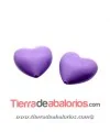 Corazon Silicona 19x20mm Agujero 2mm, Lila Pastel