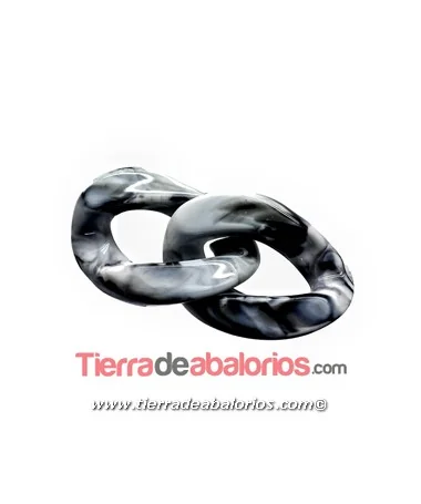 Eslabón Acrílico 28x20mm Blanco Howlita Eslabón Acrílico 28x20mm Blanco Howlita
