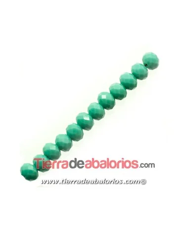 Bola Rondel 6x5mm Agujero 1mm Turquesa Claro