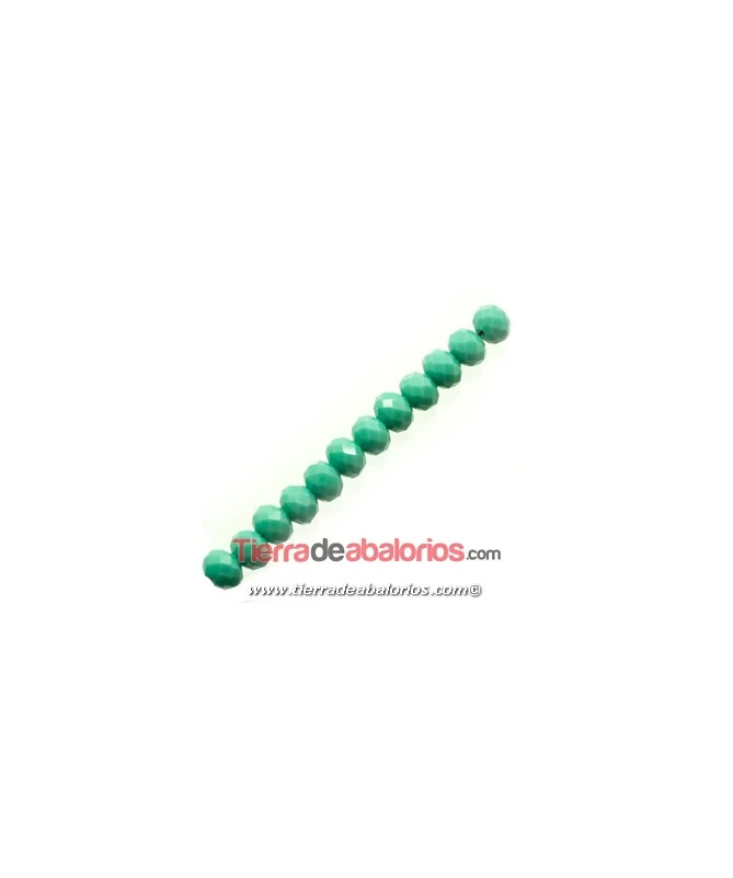 Bola Rondel 6x5mm Agujero 1mm Turquesa Claro