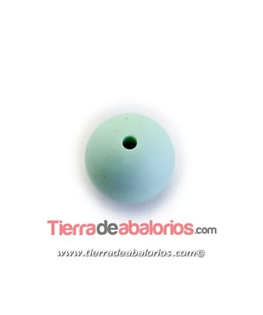 Bola de Silicona 15mm Agujero 2,2mm, Verde Pastel