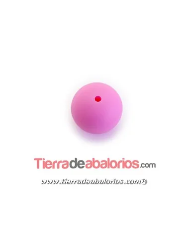 Bola de Silicona 15mm Agujero 2,2mm, Rosa Pastel