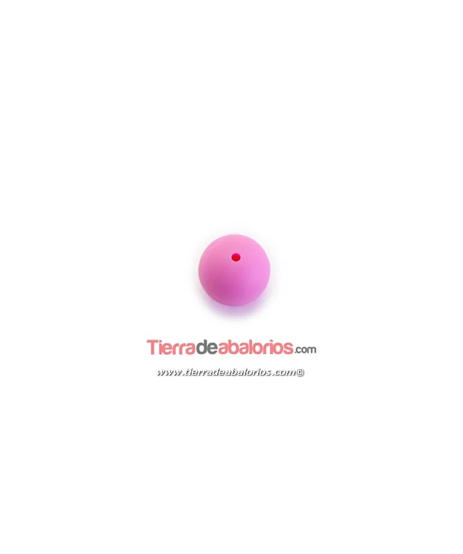 Bola de Silicona 15mm Agujero 2,2mm, Rosa Pastel