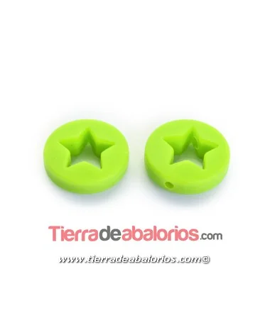Moneda con Estrella 20x7mm Agujero 2,2mm, Verde