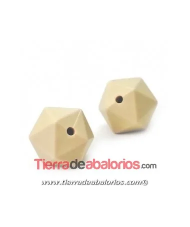Hexagono Silicona 14mm Agujero 2mm, Beige
