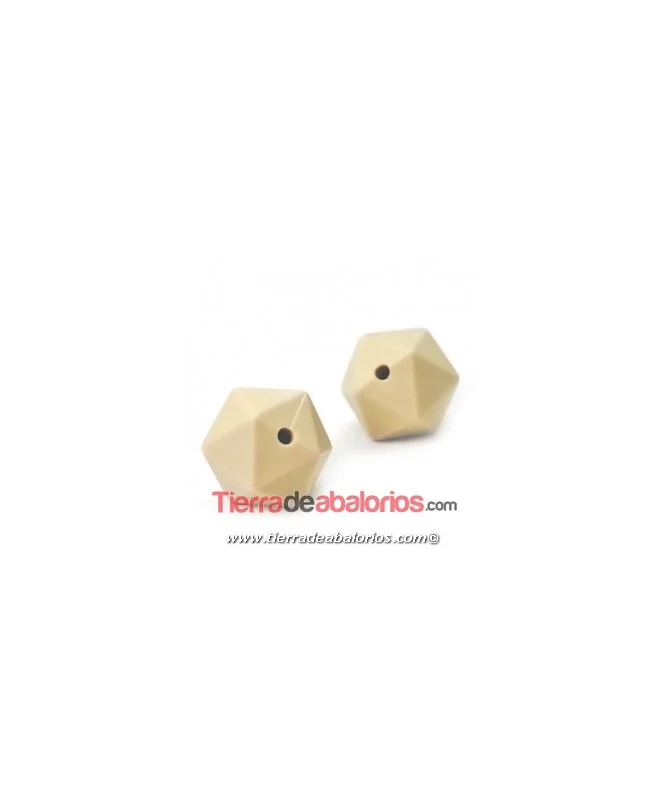 Hexagono Silicona 14mm Agujero 2mm, Beige