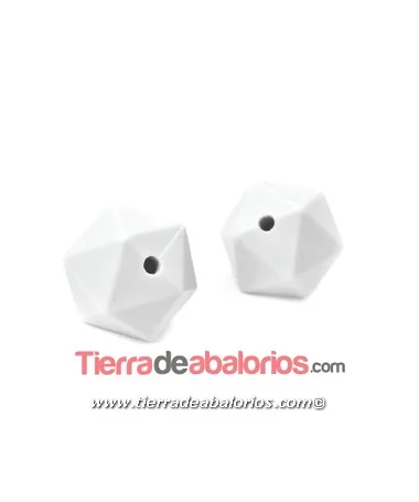 Hexagono Silicona 14mm Agujero 2mm, Blanco