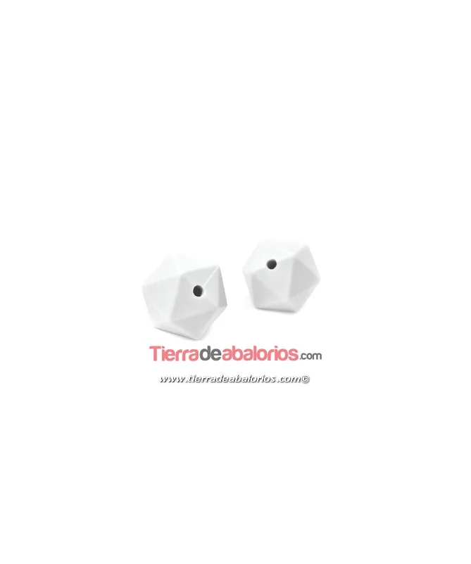 Hexagono Silicona 14mm Agujero 2mm, Blanco