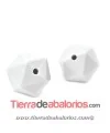 Hexagono Silicona 14mm Agujero 2mm, Blanco