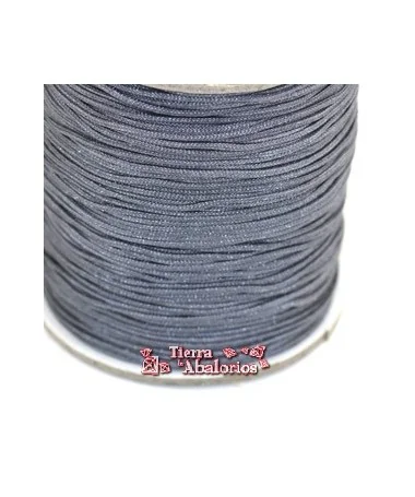 Cordón de Algodón Trenzado Brillante 1mm - Gris Plata