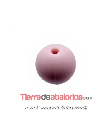 Bola de Silicona 12mm Agujero 2,2mm, Rosa Palo